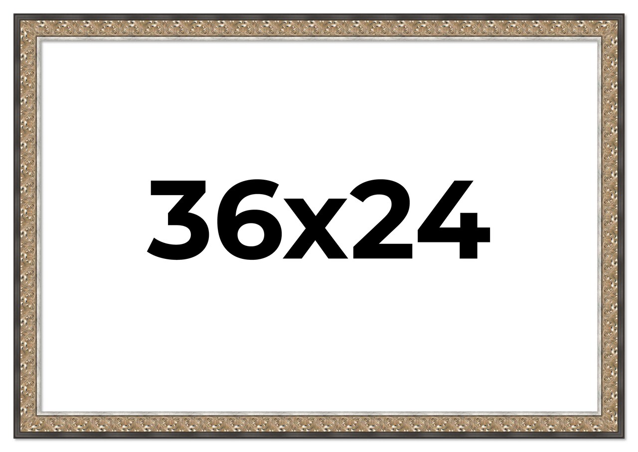 Ornate Silver Picture Frame - UV Acrylic, Backing Board, Hanging Hardware Included